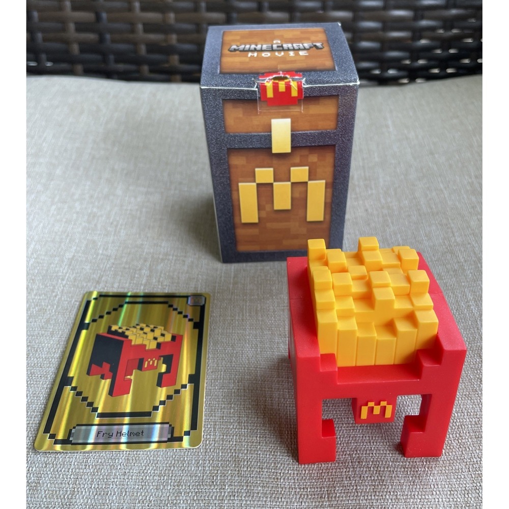 MCDONALD'S MINECRAFT ADULT TOY FRY HELMET & UNUSED CODE CARD